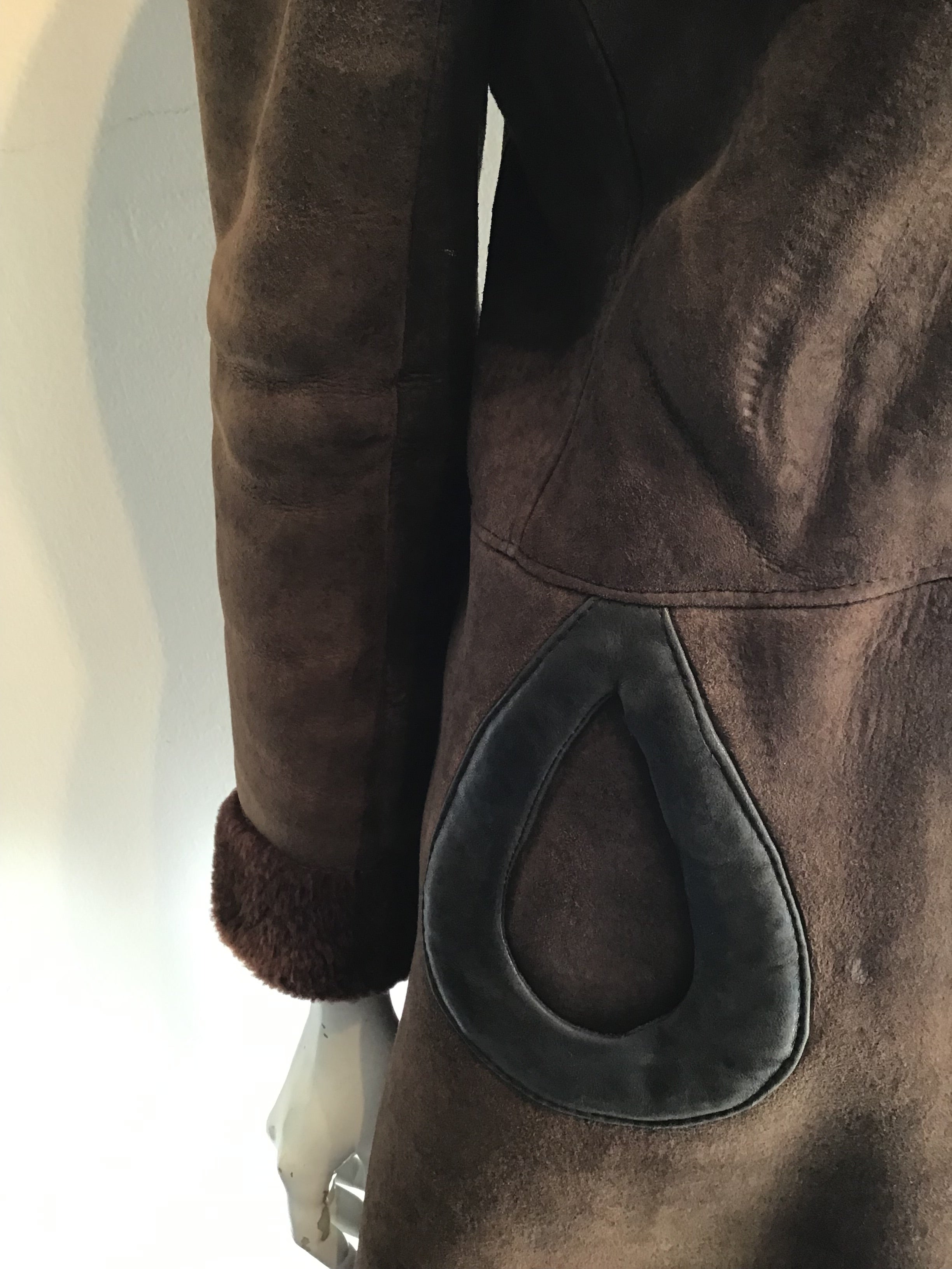 Late 1960s Pierre Cardin Brown Suede Coat Size 6