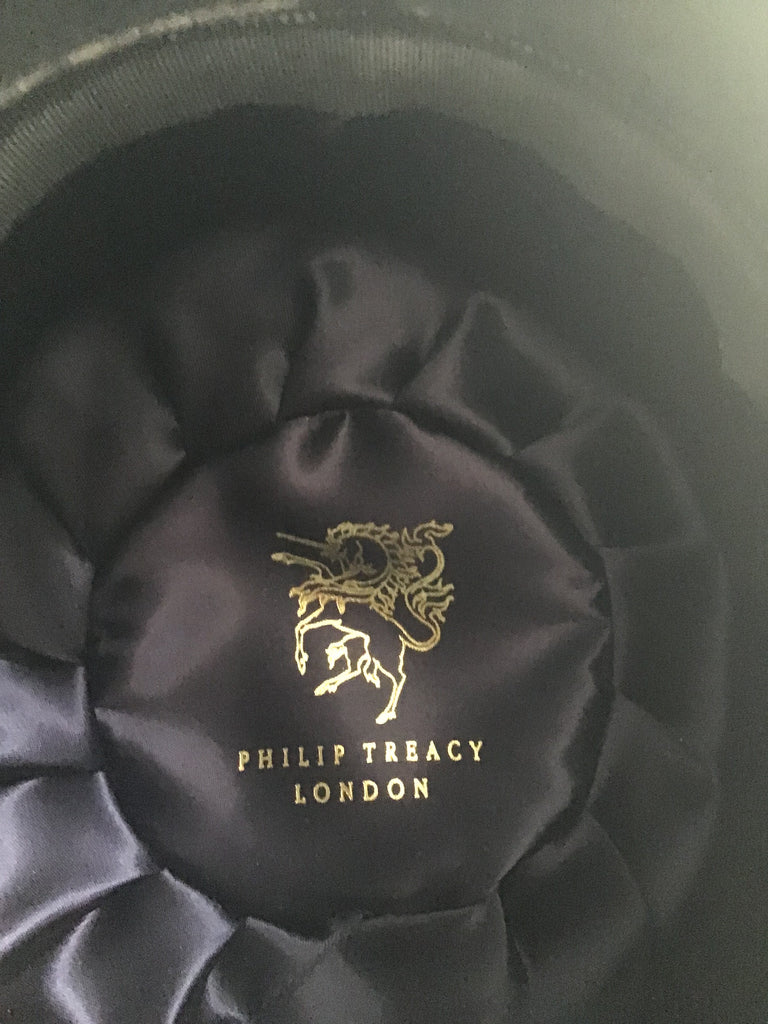 2000s Phillip Treacy Black Velvet Hat with Feathers