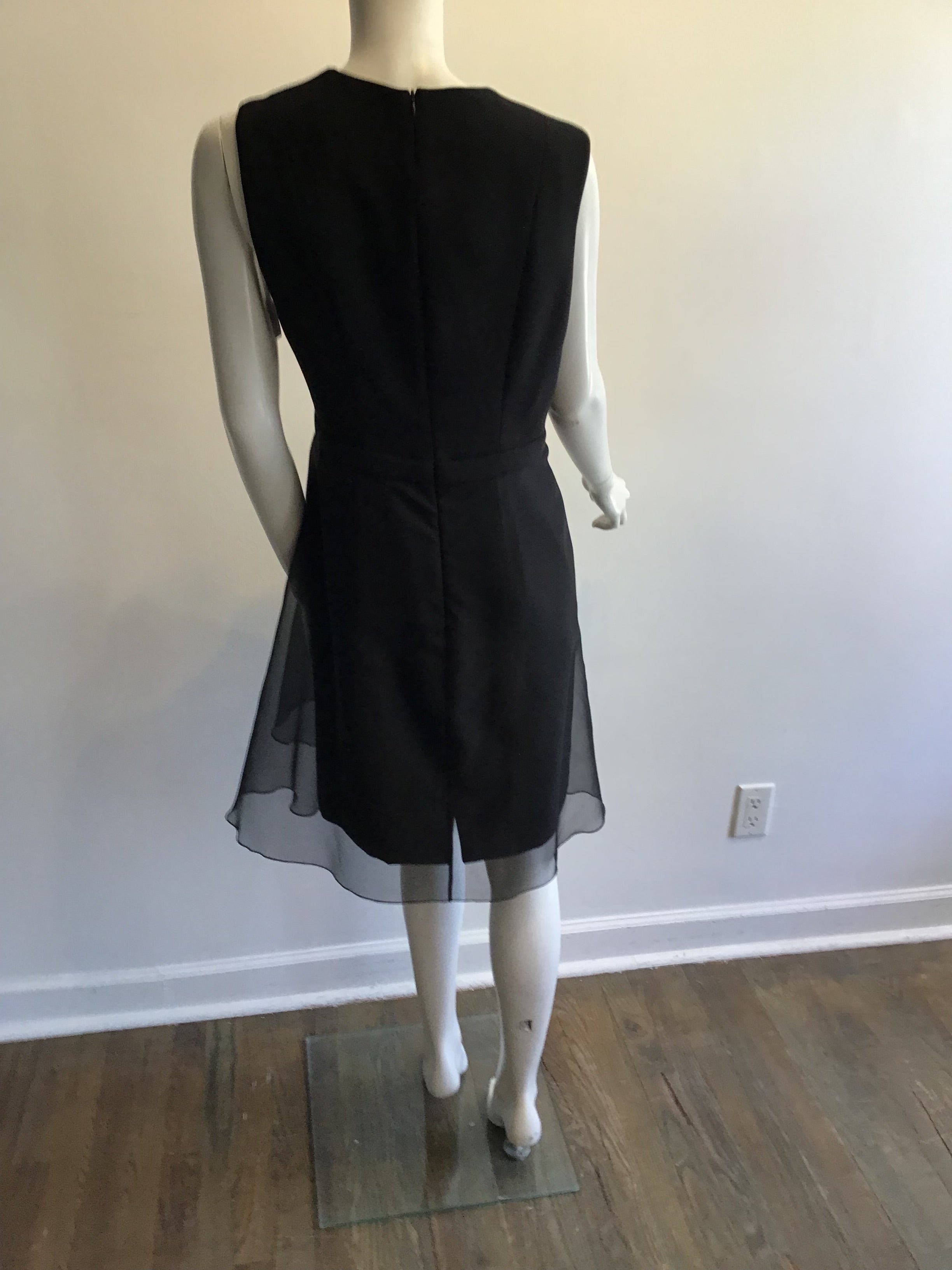 1990’s A Exclusive Black Crepe Cocktail Dress with Bolero Size 8