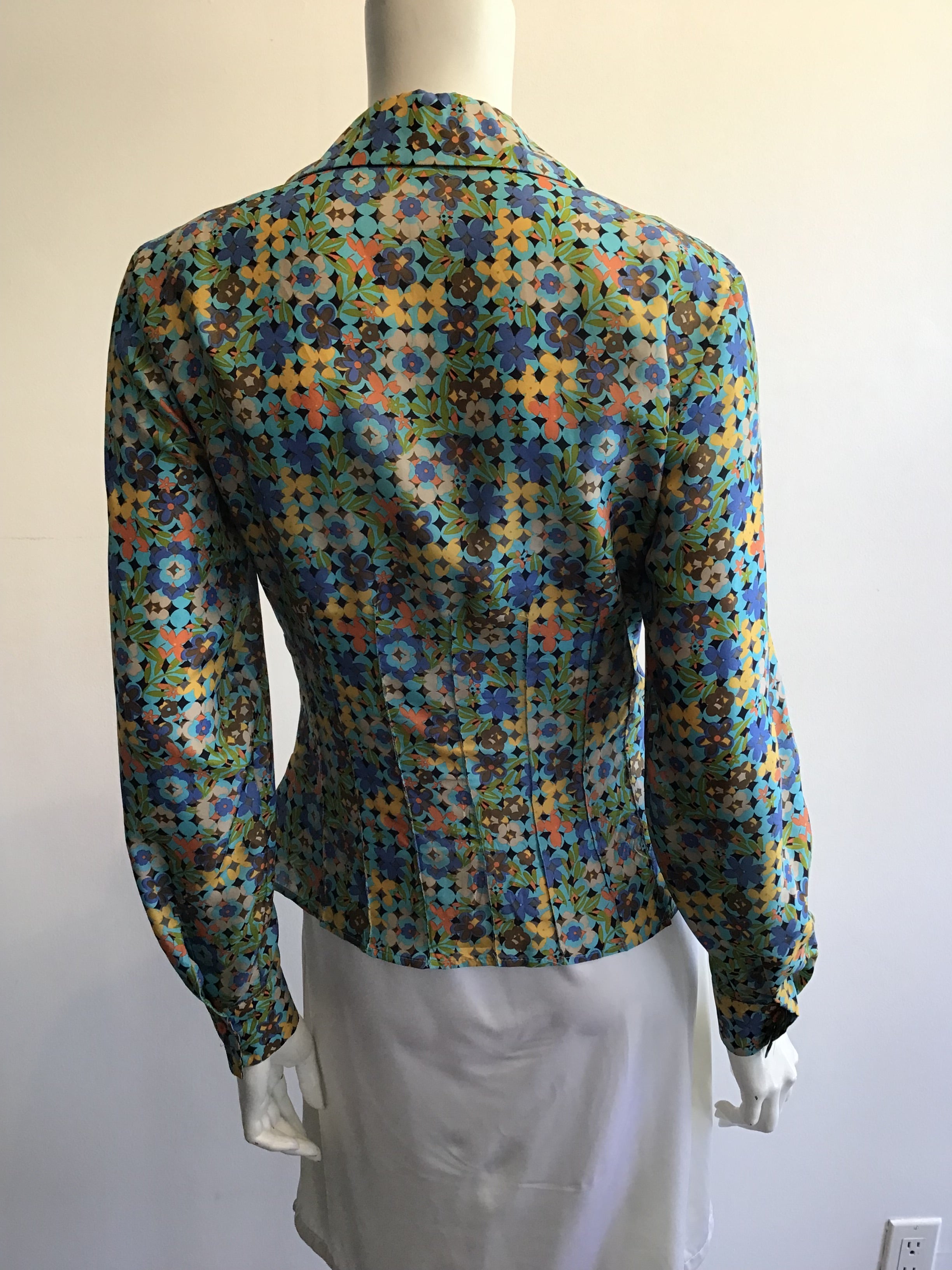 1990’s Silk Féraud Multicolor Shirt Size 4