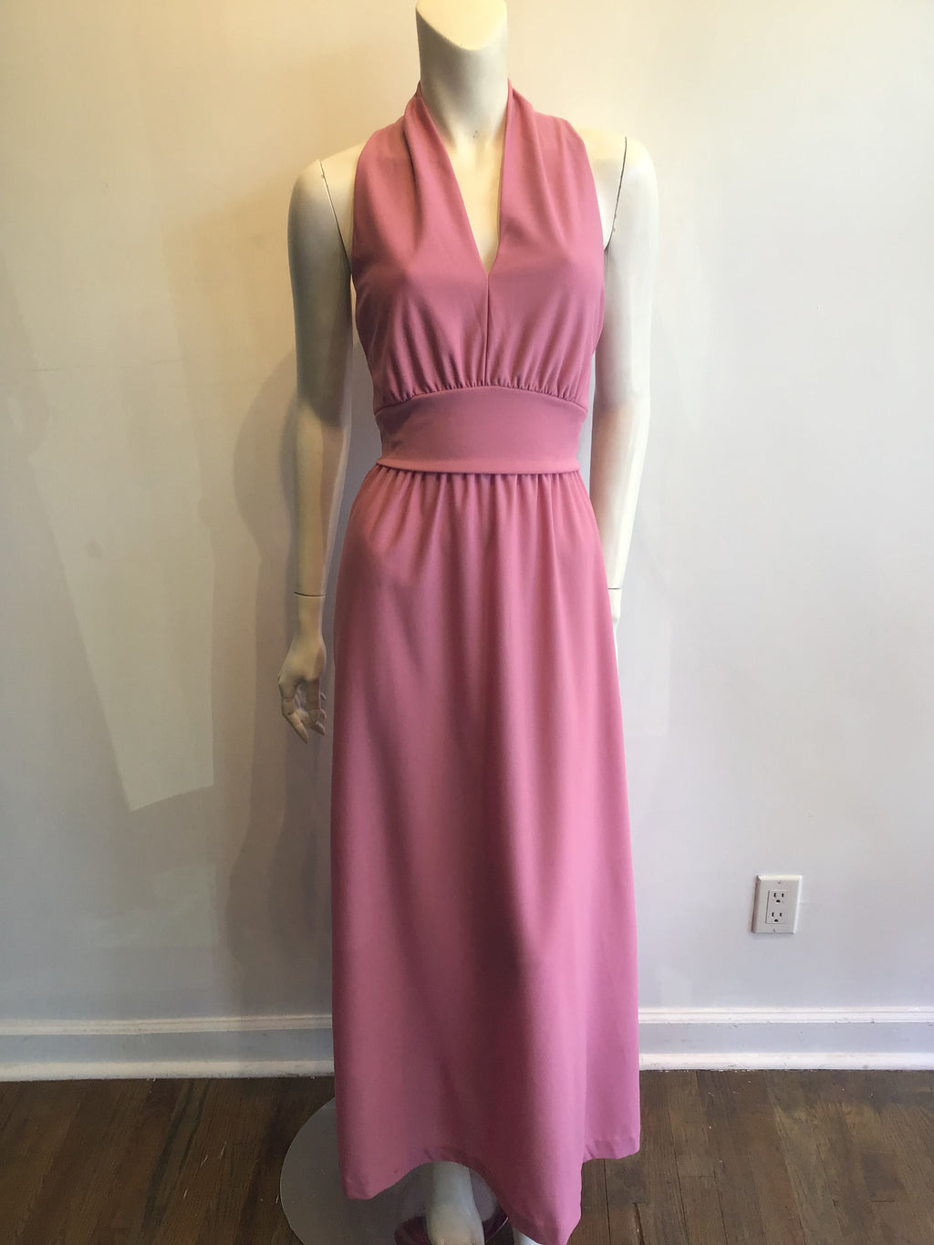 1970’s Mauve  Polyester JC Penny Maxi Dress Size 8