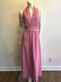 1970’s Mauve  Polyester JC Penny Maxi Dress Size 8