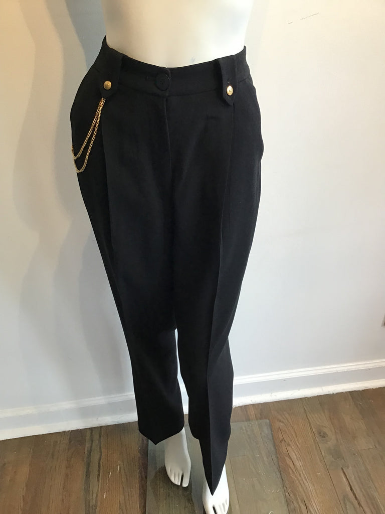 1990s Black Wool Griffith Gray St John’s Pant Suit Size 10