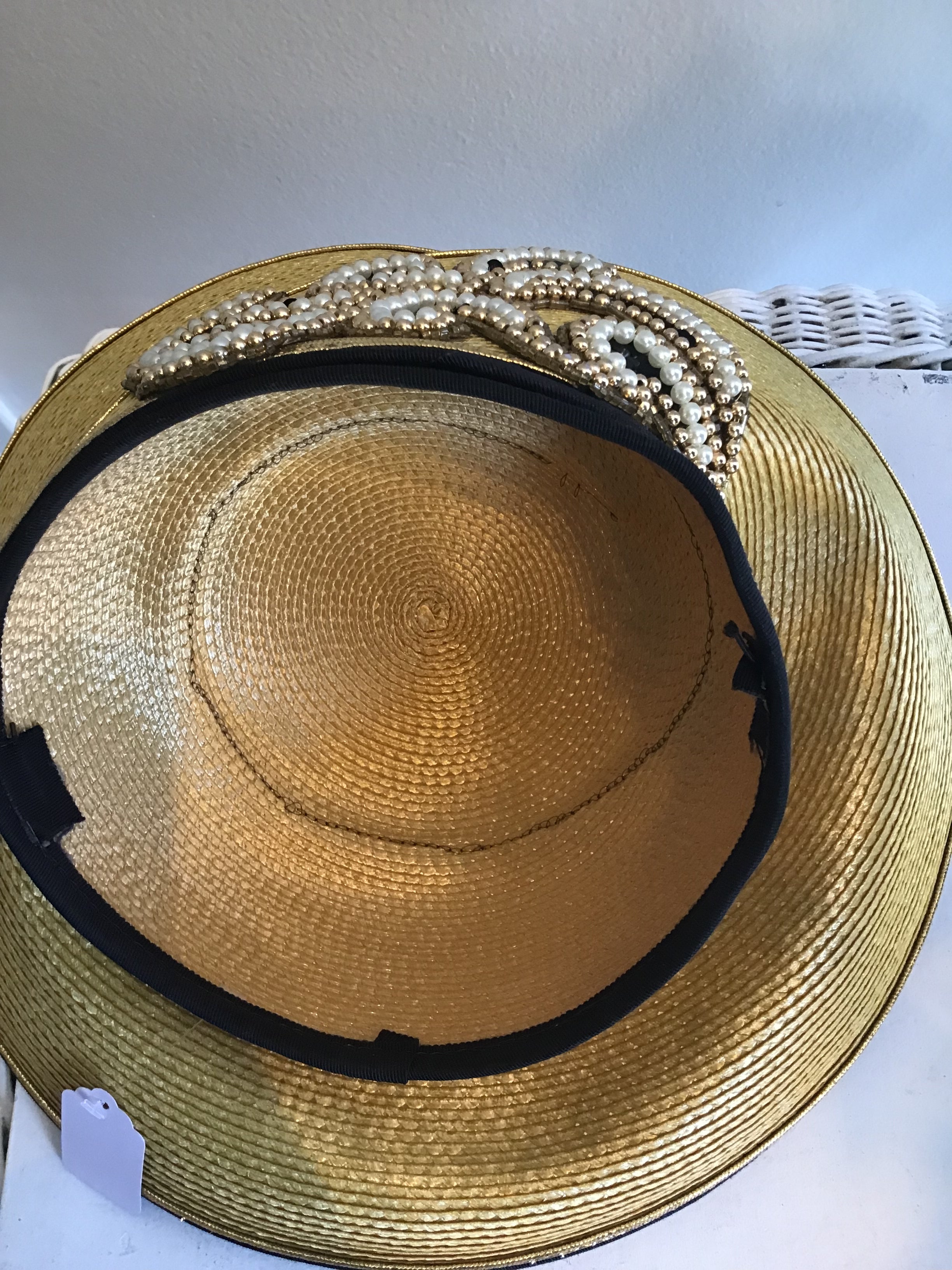 1990s Straw hat done in the 1940s Style
