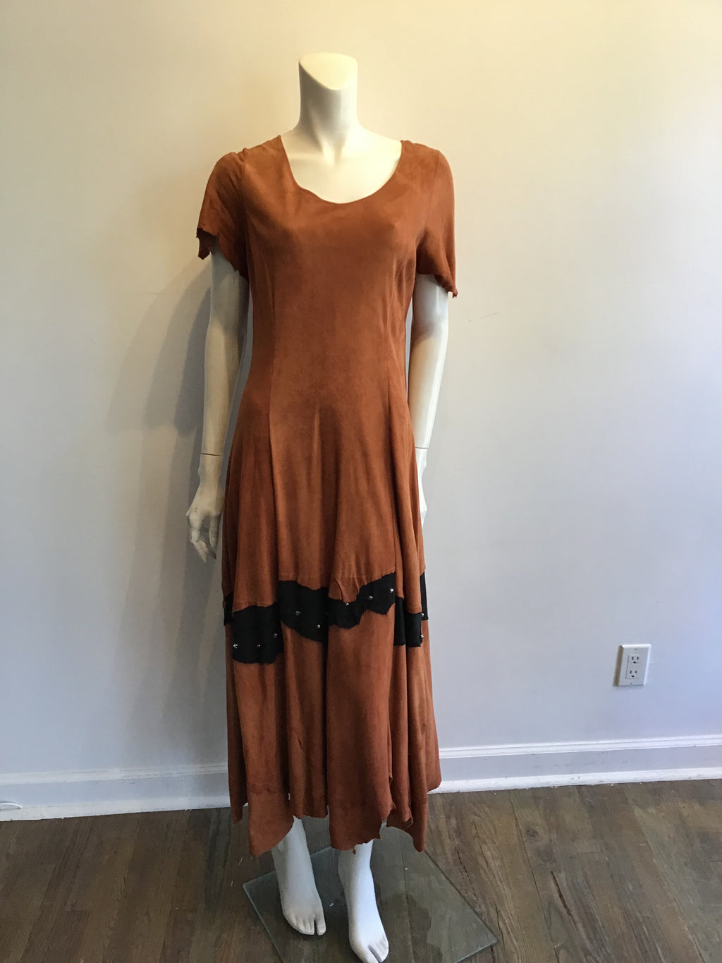 1990’s Blue Rose Carmel Suede Dress Size 8