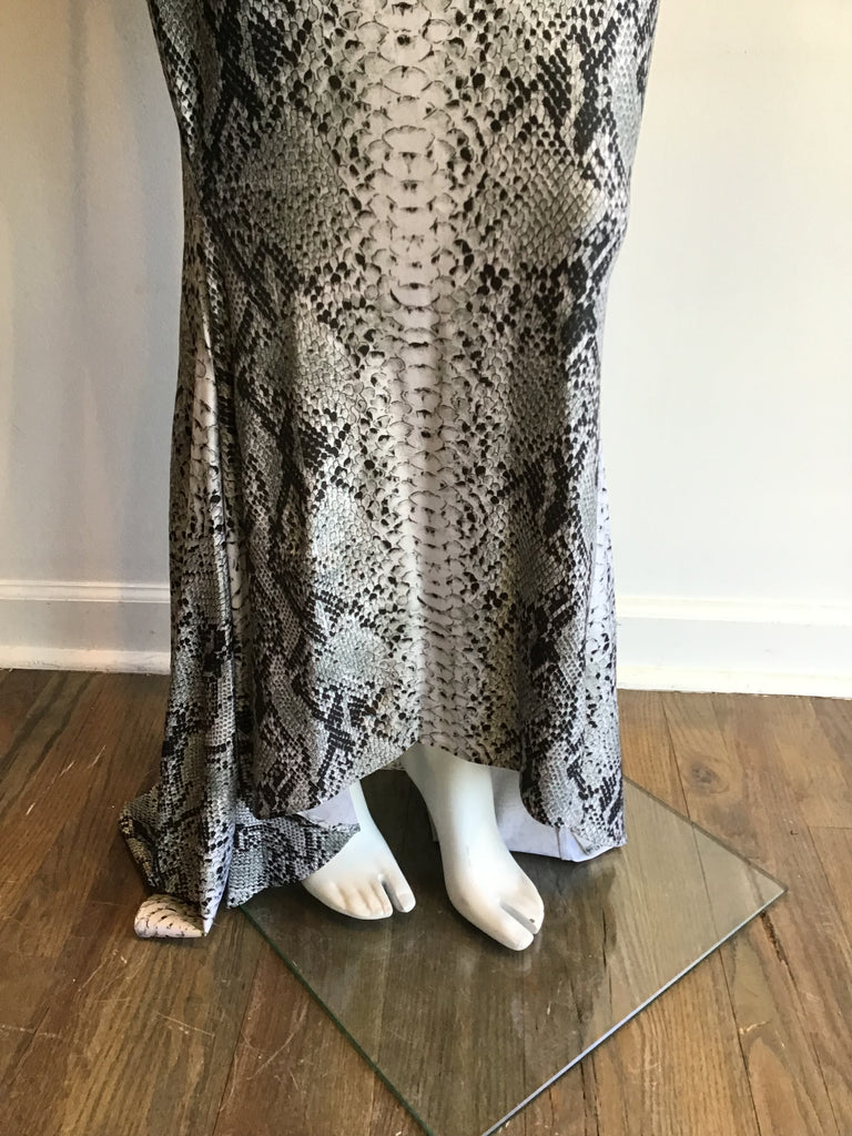 1980s Black/White Python Print Patrick Kelly Evening Gown Size 2 Never Worn