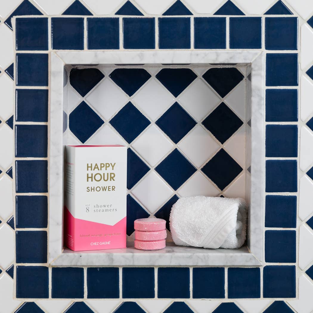 Chez Gagne Happy Hour Shower - Aromatherapy Shower Steamers - Blood Orange Grapefruit - Set of 8