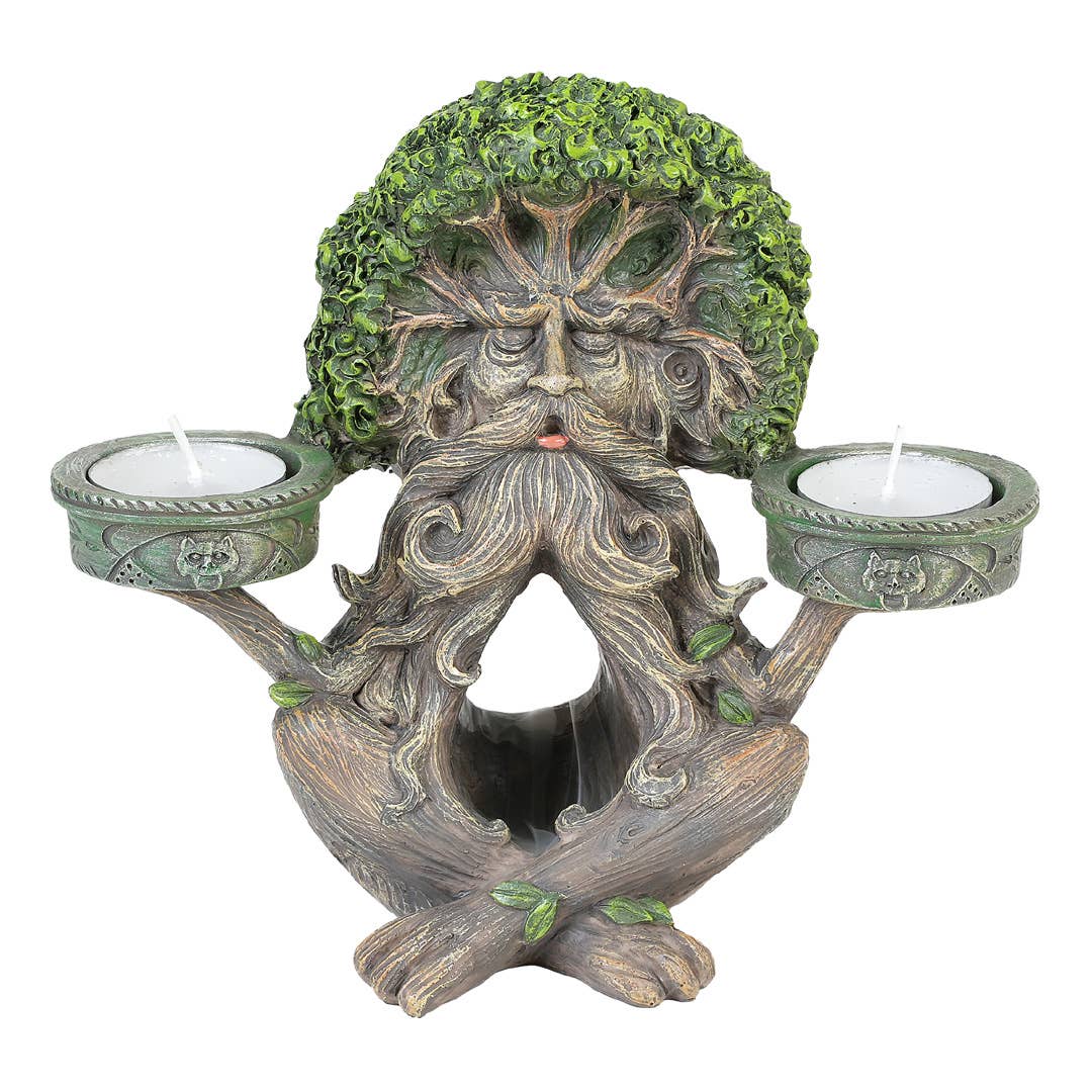 Greenman Backflow Incense  Burner / Votive Candleholder
