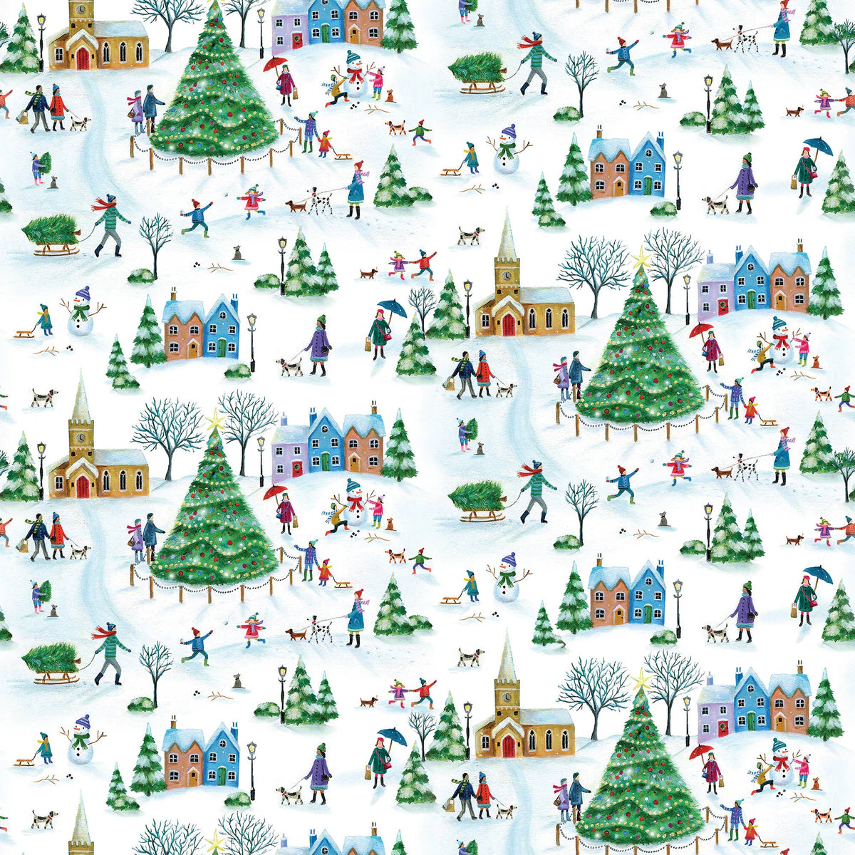 Christmas Village Wrapping Paper- Jumbo