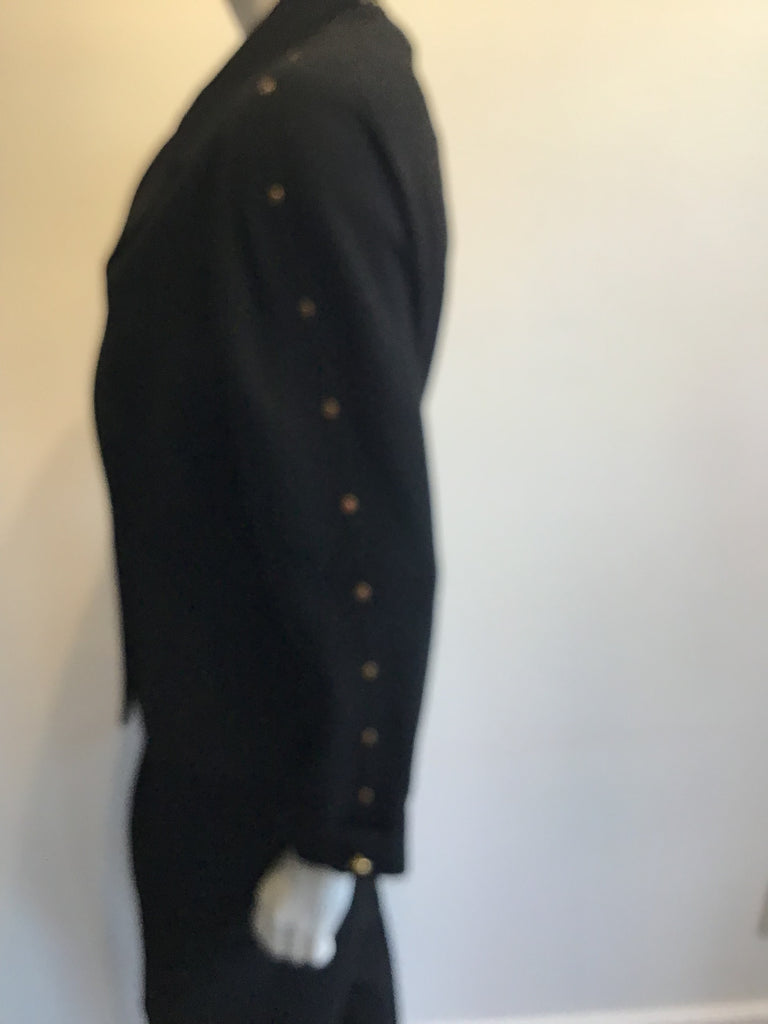 1990s Black Wool Griffith Gray St John’s Pant Suit Size 10