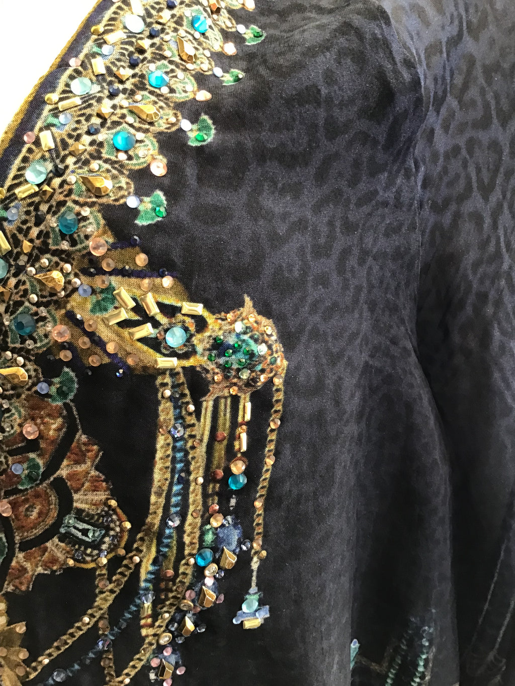 2000’s Camilla blue and Black Silk Mini Dress Size 8/10