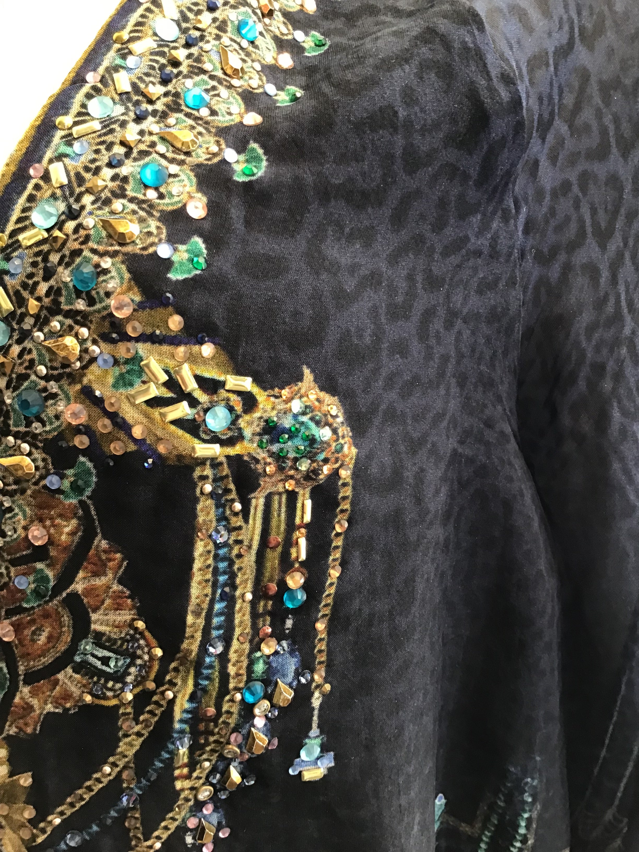 2000’s Camilla blue and Black Silk Mini Dress Size 8/10