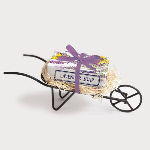 WHEELBARROW WITH LAVENDER SOAP
