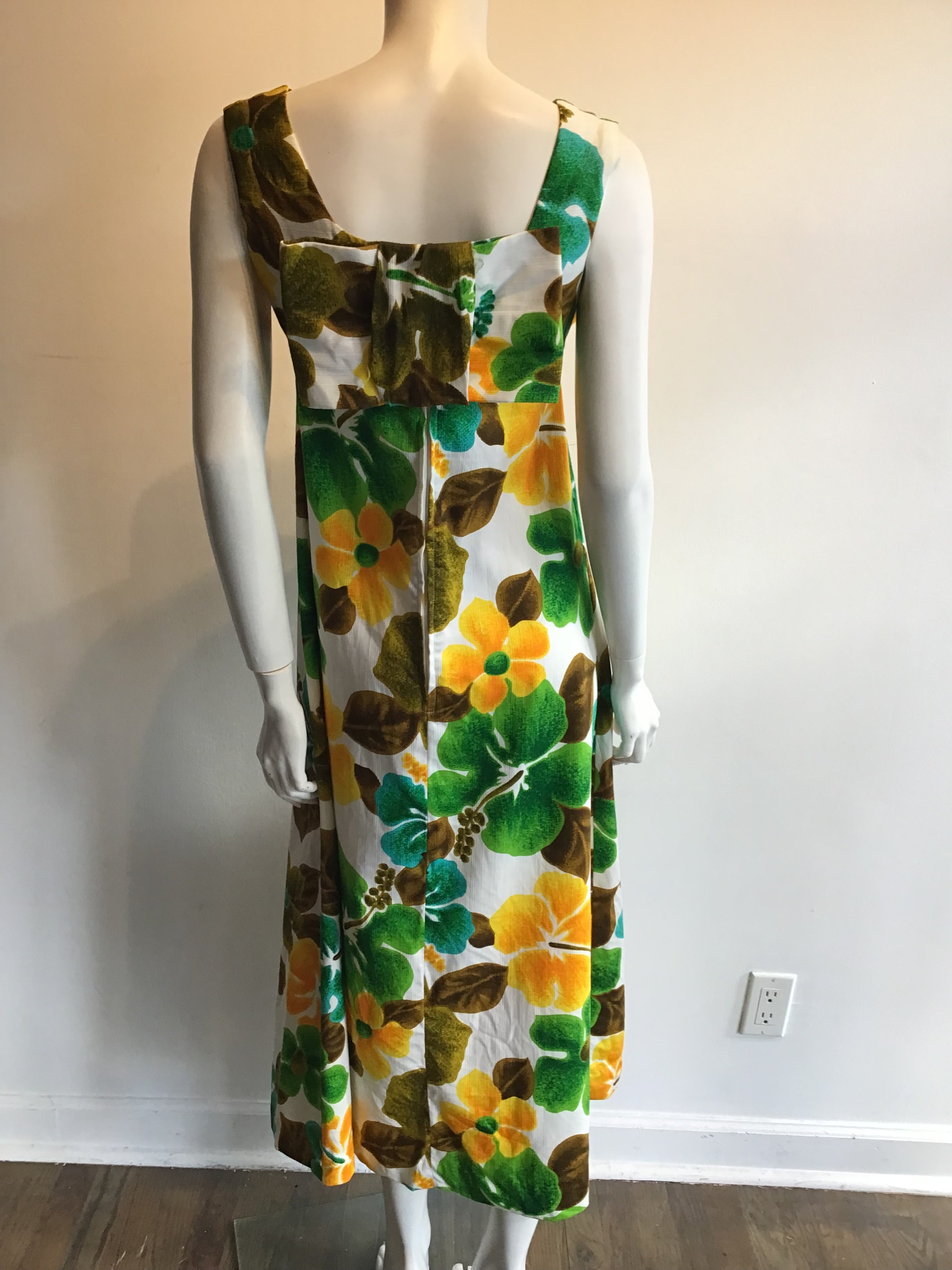 1960s Cotton Tohki Hawaii Maxi Dress Size 8