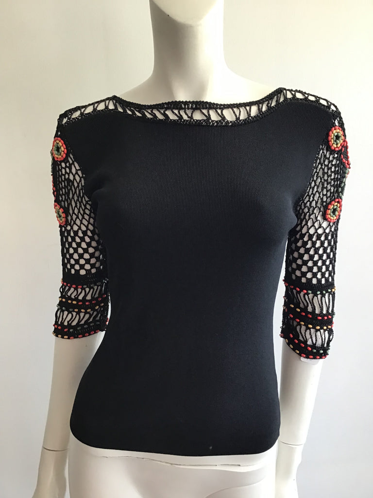 1990s Vicoise Vlack Knitted Top by Joseph A Size 6