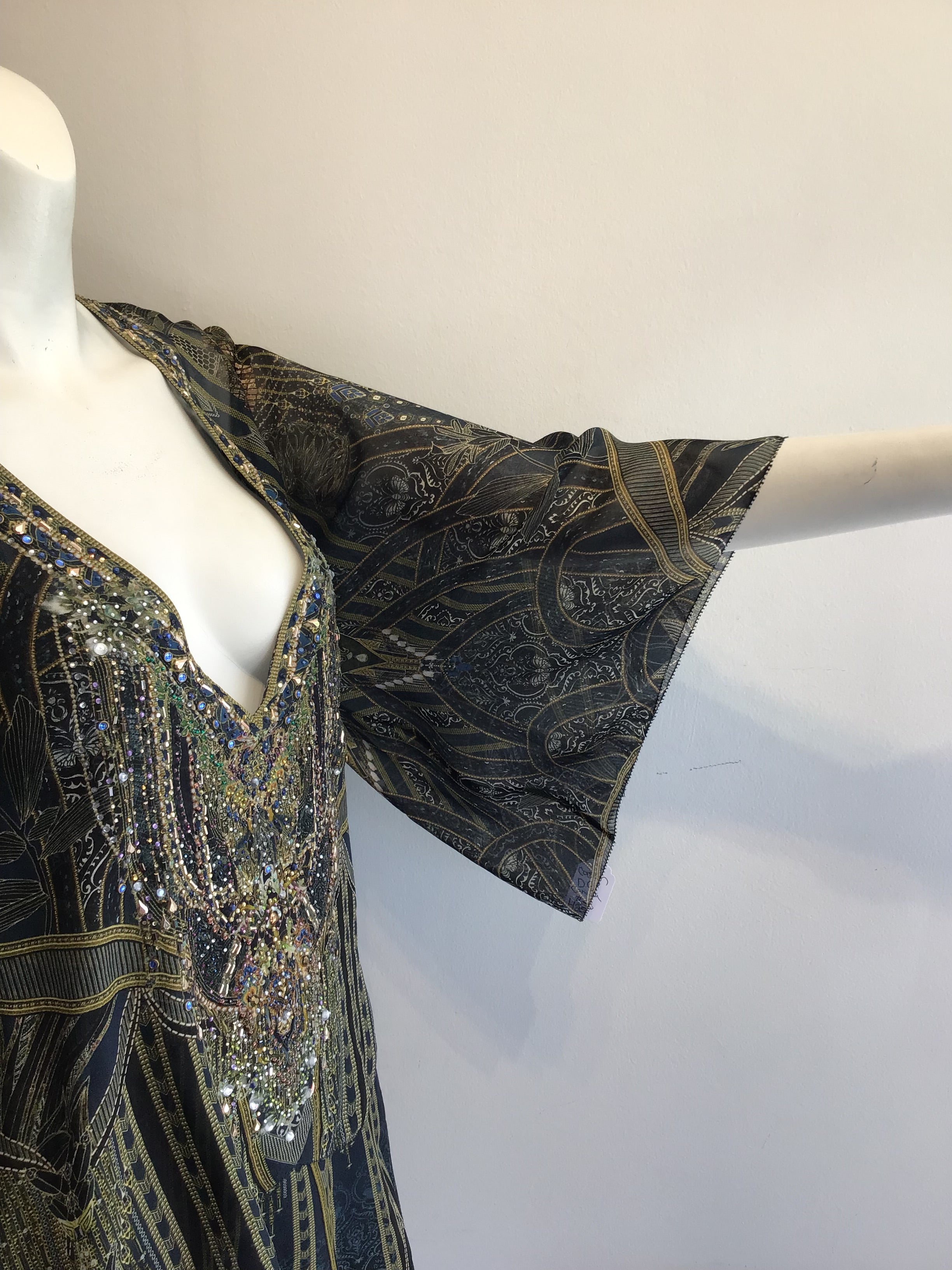 2000’s Camilla Blue and Green Silk Mini Dress Size 8/10
