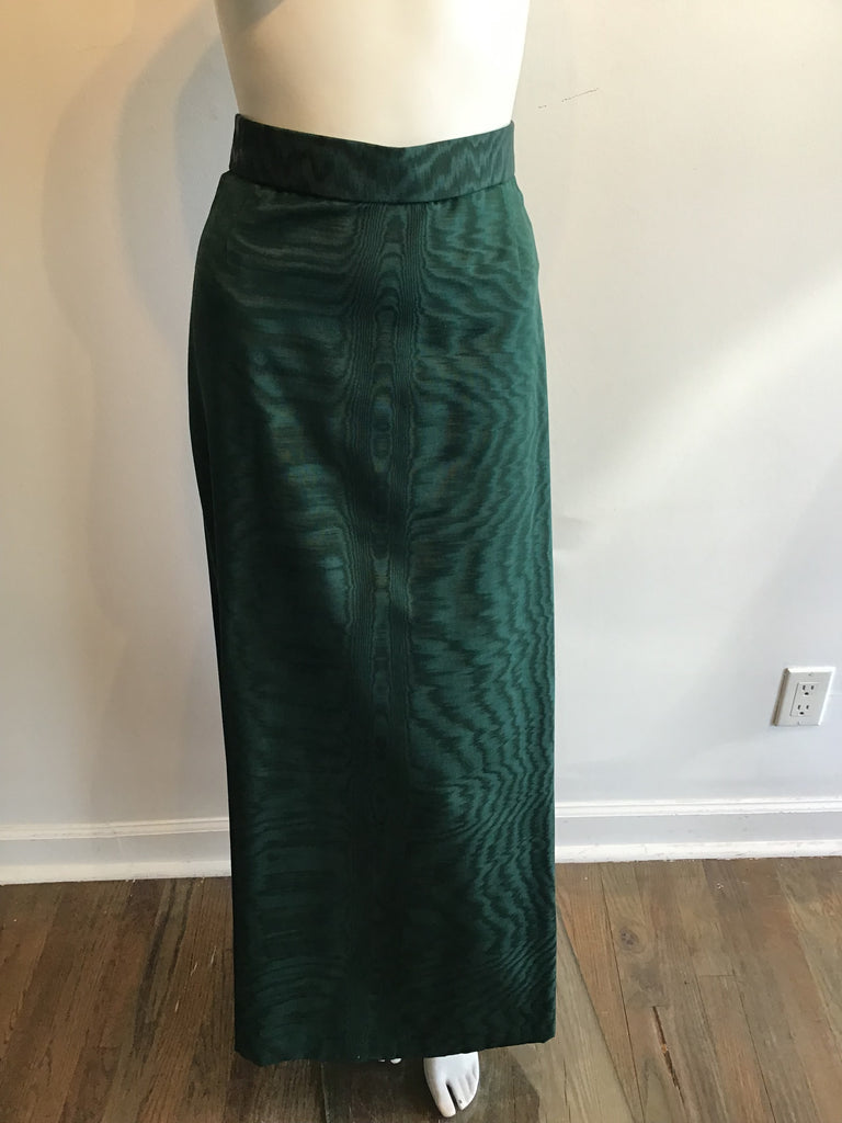 1980’s Mary O’Donnell Forrest Green Silk Moiré Evening Skirt Size 2