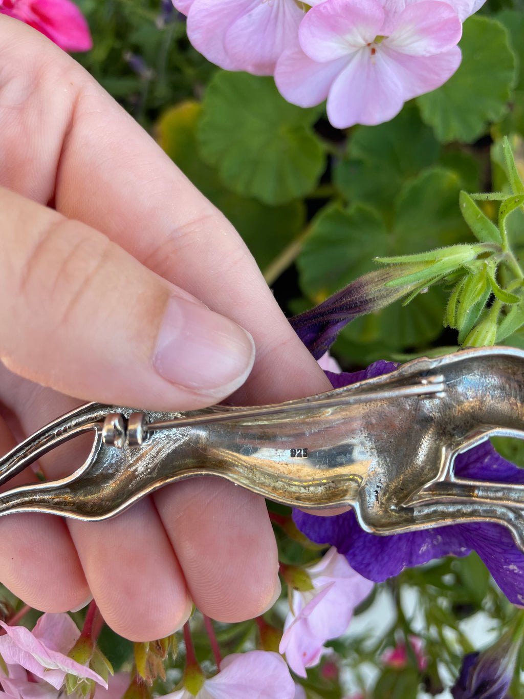 Vintage Sterling and Marcasite  Jaguar Pin / Brooch