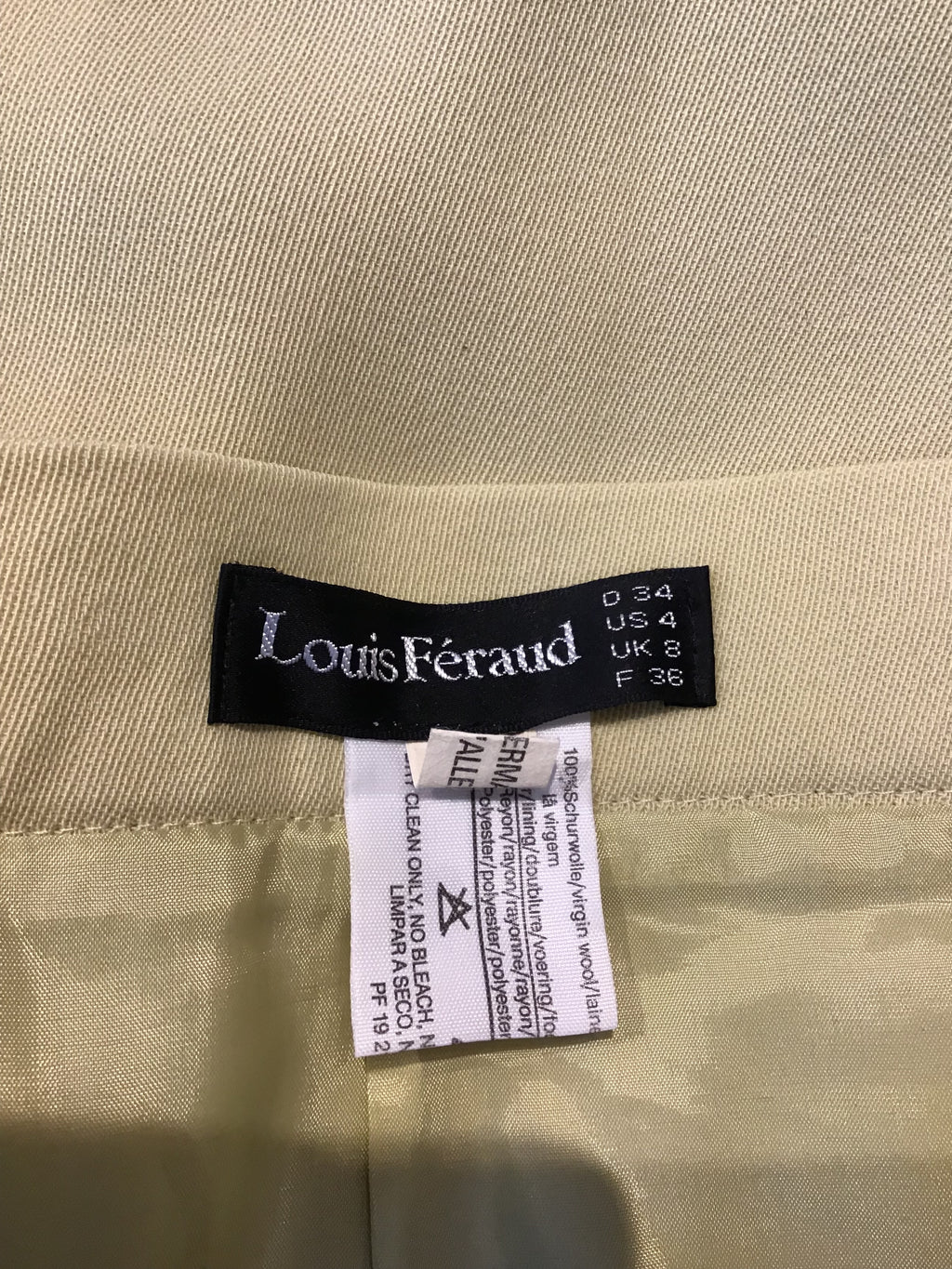 1990’s  Yellow Wool Louis Féraud Skirt Size 4