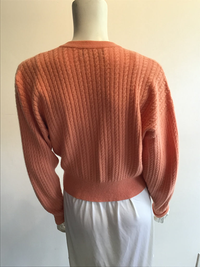 1990’s Ballentyne Cashmere Peach Sweater Size 6