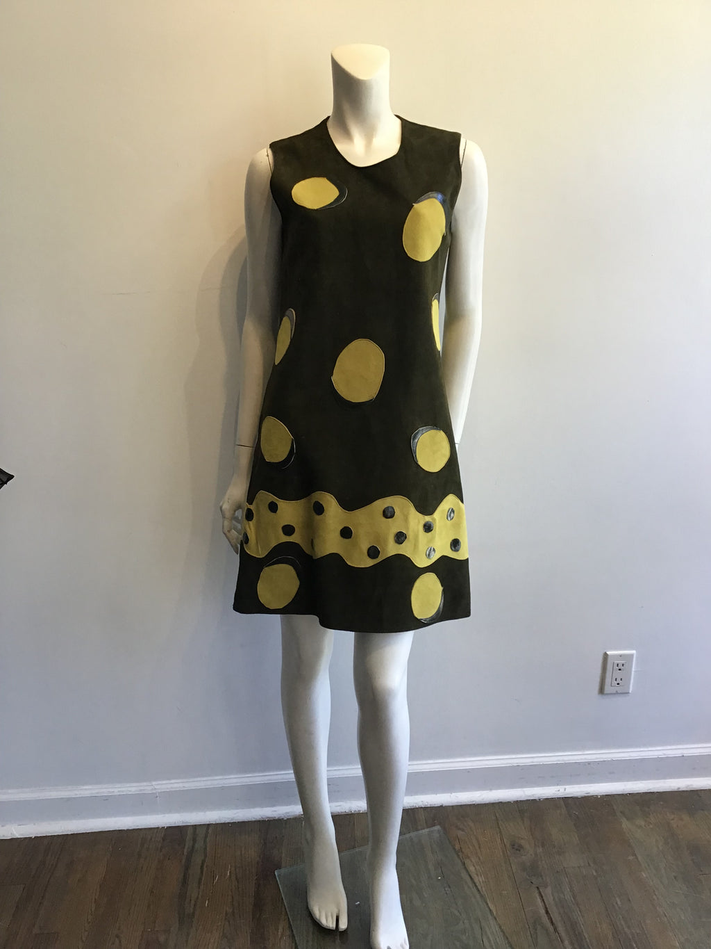1960’s Olive Green Ultra Suede Dress Size 8
