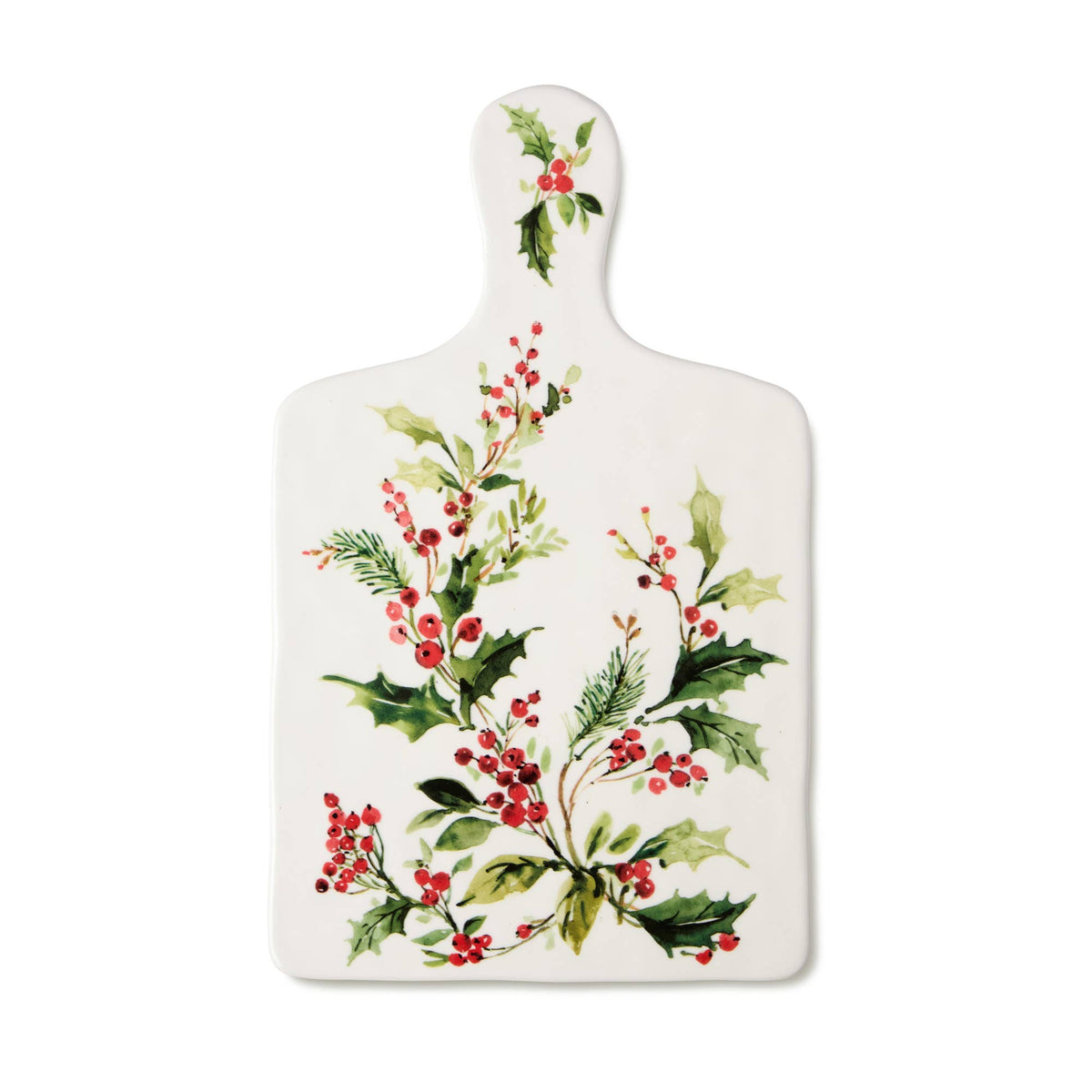 Holiday Holly And Vines Ceramic Cheese Plate