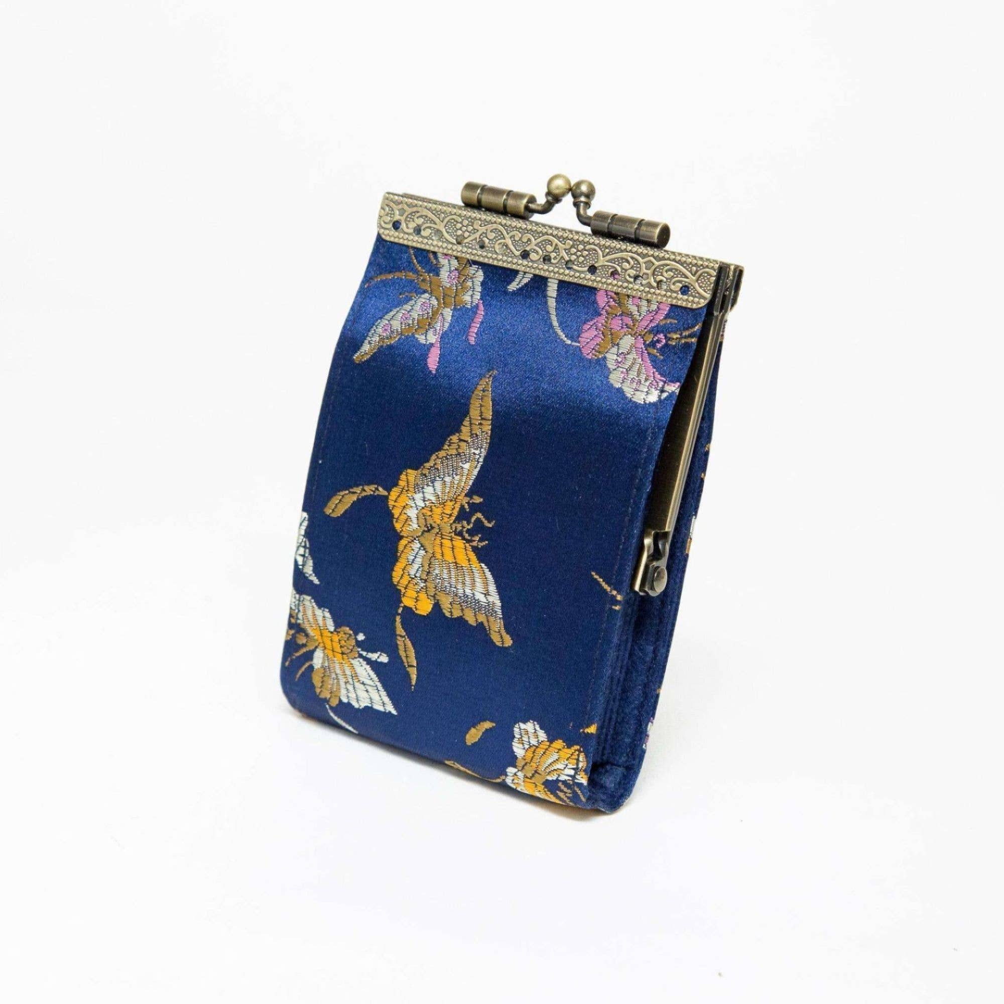 Butterfly & Dragonfly Brocade RFID Card Holder