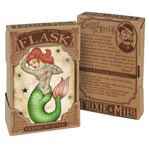 8oz Flask - Tattooed Mermaid