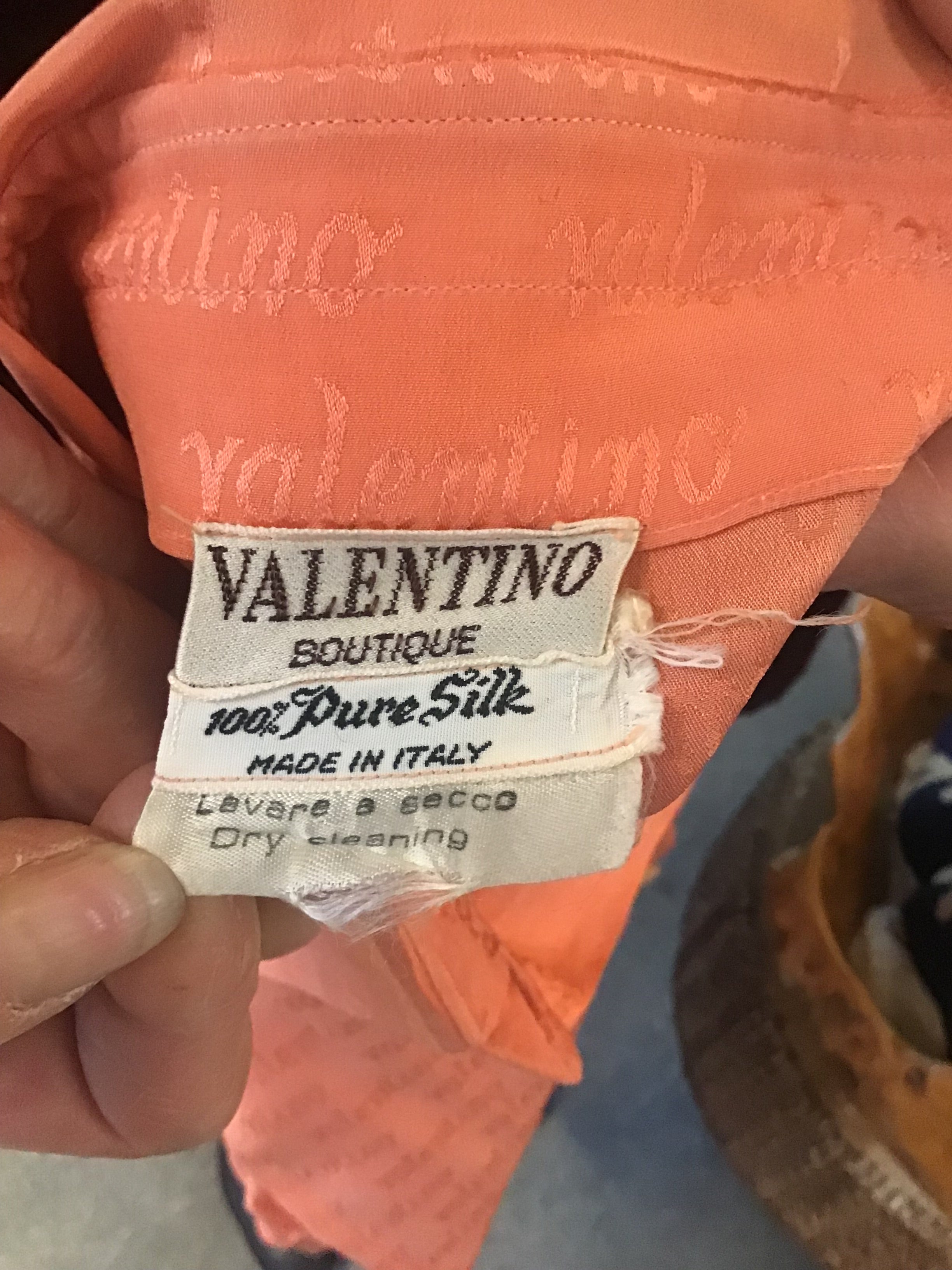 1970’s Valentino Orange Silk Blouse Size 6