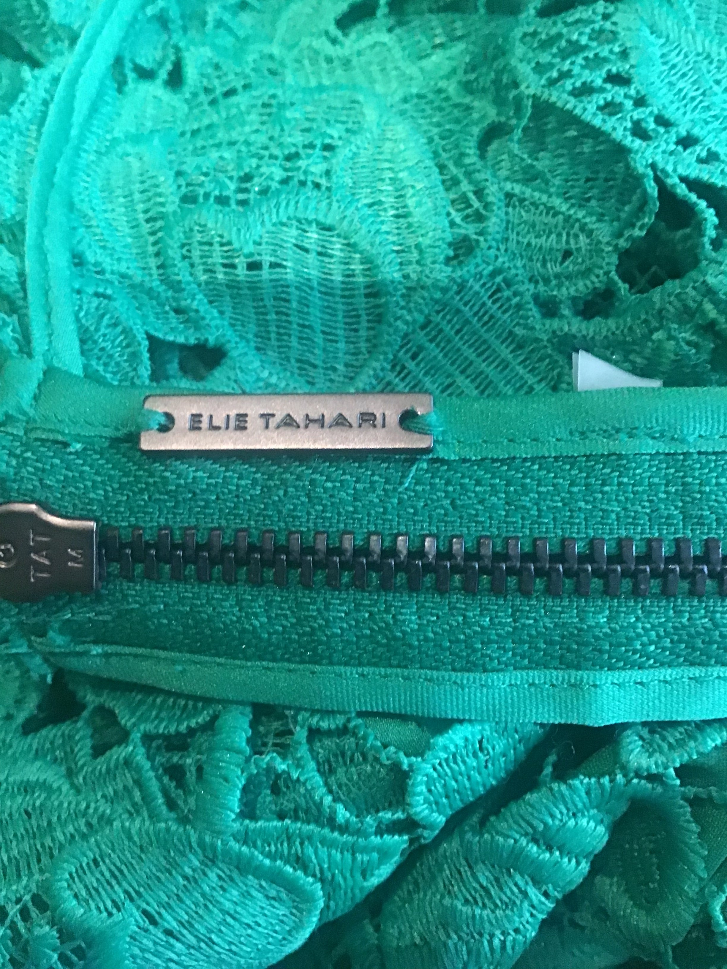 2000’s Kelly Green Cotton Lace Ellie Tahari  Dress Size 4