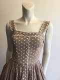 1950’s Taupe Cotton Day Dress Size 0