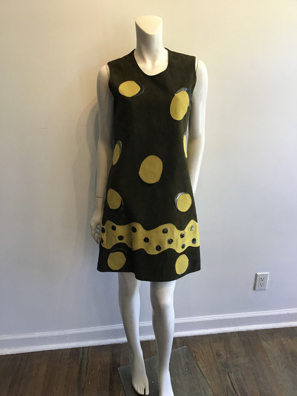 1960’s Olive Green Ultra Suede Dress Size 8