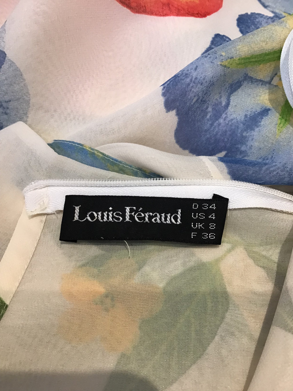1990’s Louis Féraud 2 piece  Cream Floral Silk Ensemble Size 4