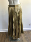 1980’s Adolfo Gold Metallic Pleated Skirt Size 8
