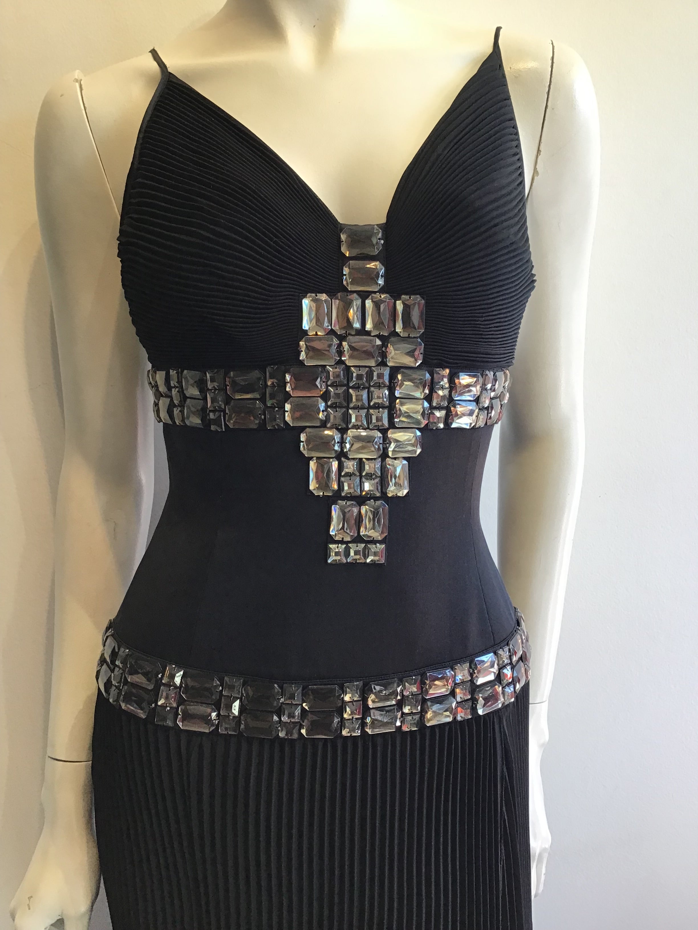 2000’s Roberto Cavalli Black Silk Blend Evening Dress Size 6