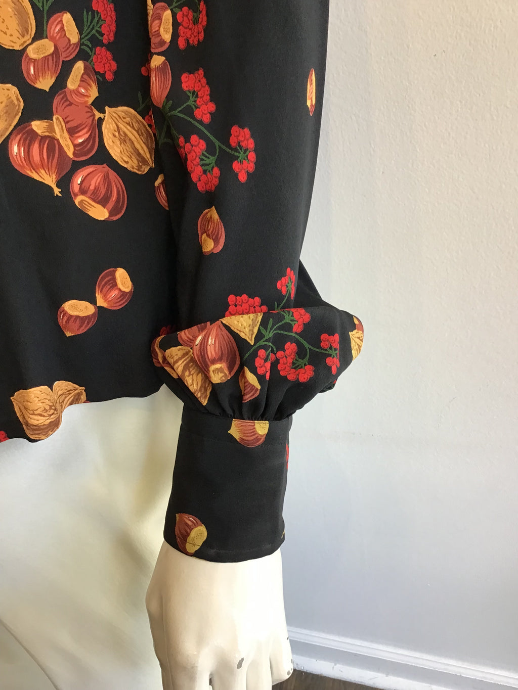 1970’s Valentino Silk Blouse with Chestnuts Size 6