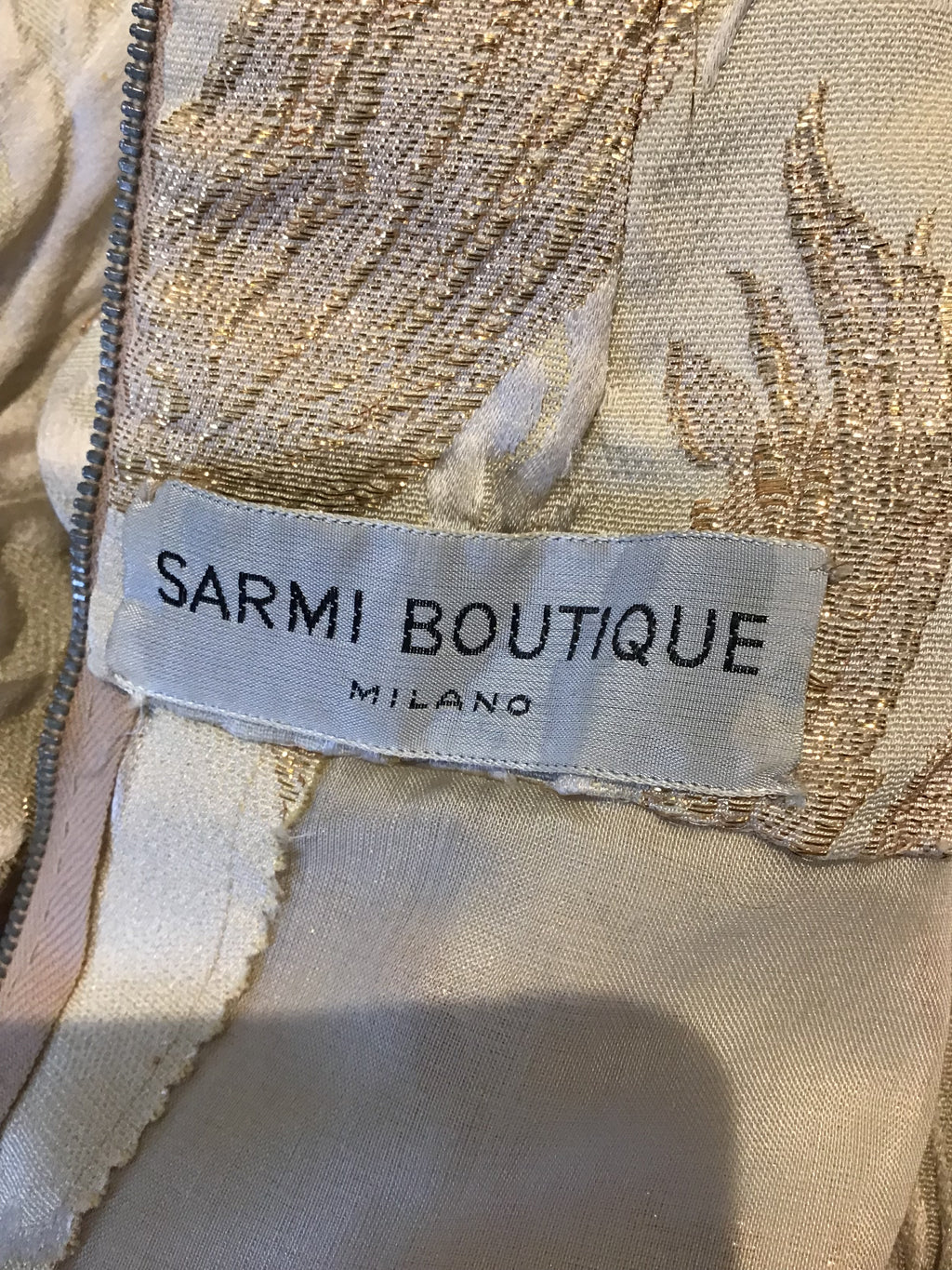 1960’s Sarmi Gold and Cream Silk Brocade Size 4