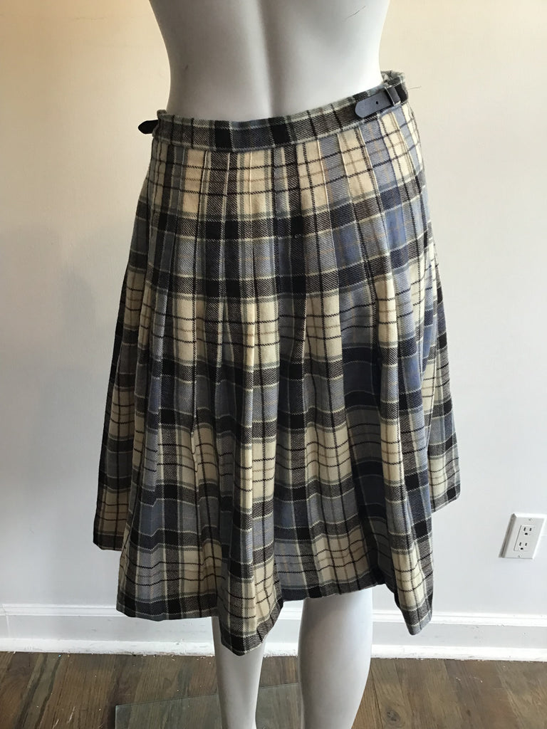 1960’s Wool Plaid Kilt Skirt Size 6