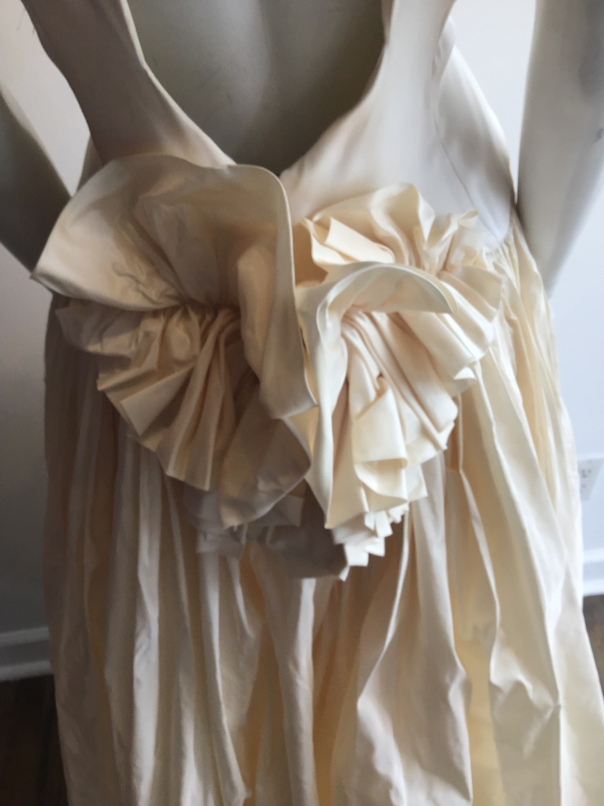 1980’s Cream Silk Taffeta Evening Gown Size 10