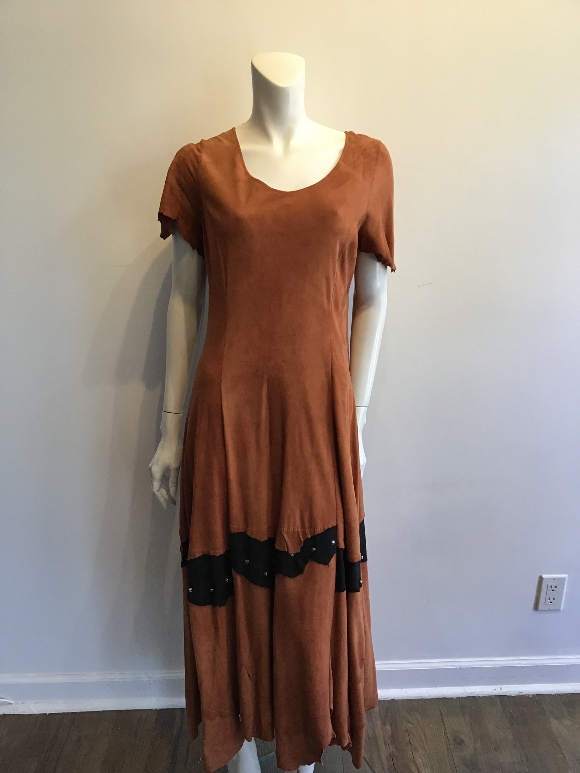 1990’s Blue Rose Carmel Suede Dress Size 8