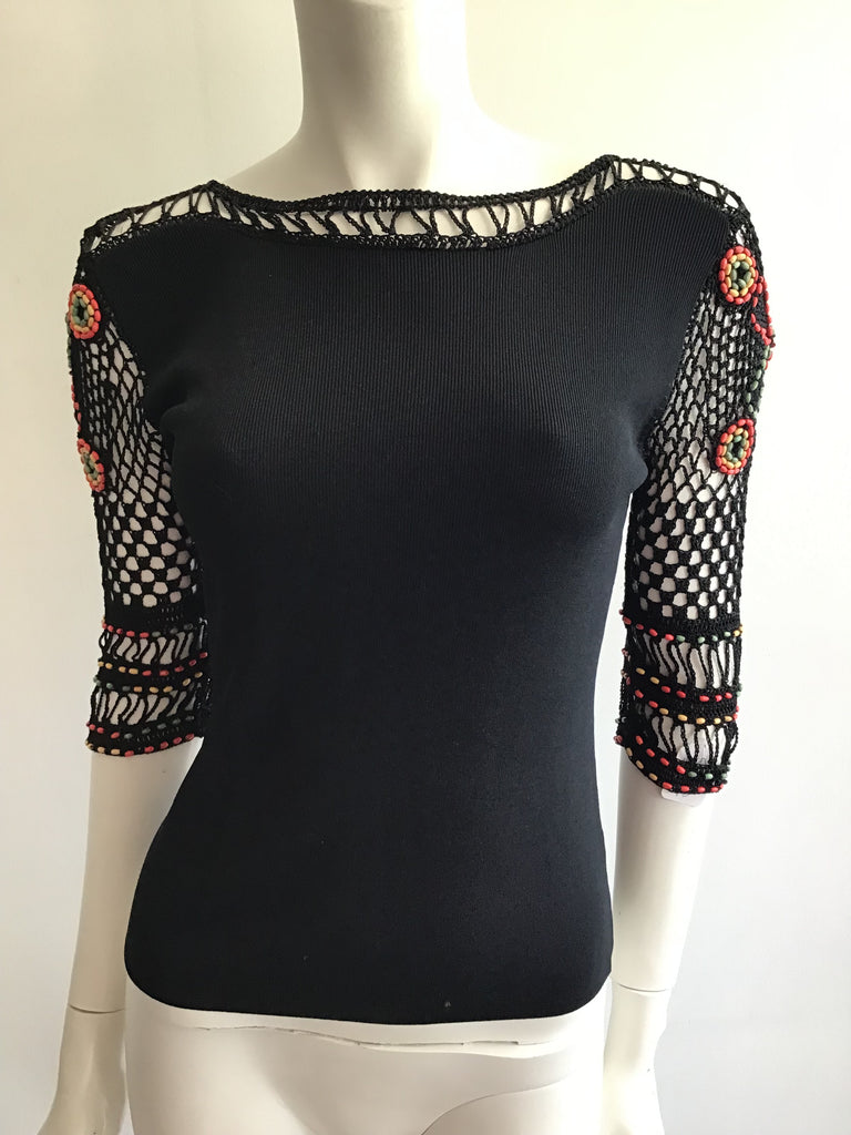 1990s Vicoise Vlack Knitted Top by Joseph A Size 6