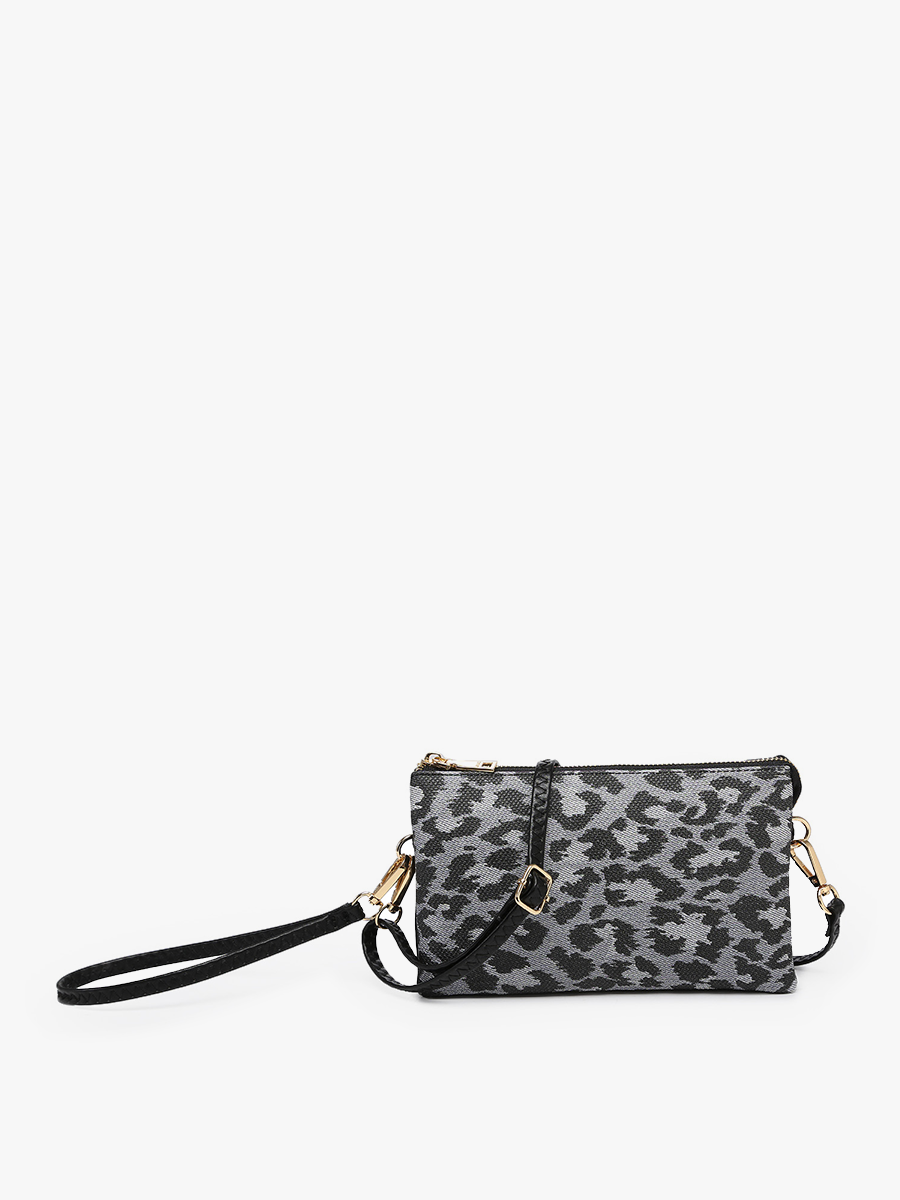 Riley Leopard 3 Compartment Crossbody/Wristlet | M013LP