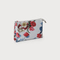 Blue Flower Crossbody bag with Multi Pockets & Removable Adjustable Strap & Wristlet