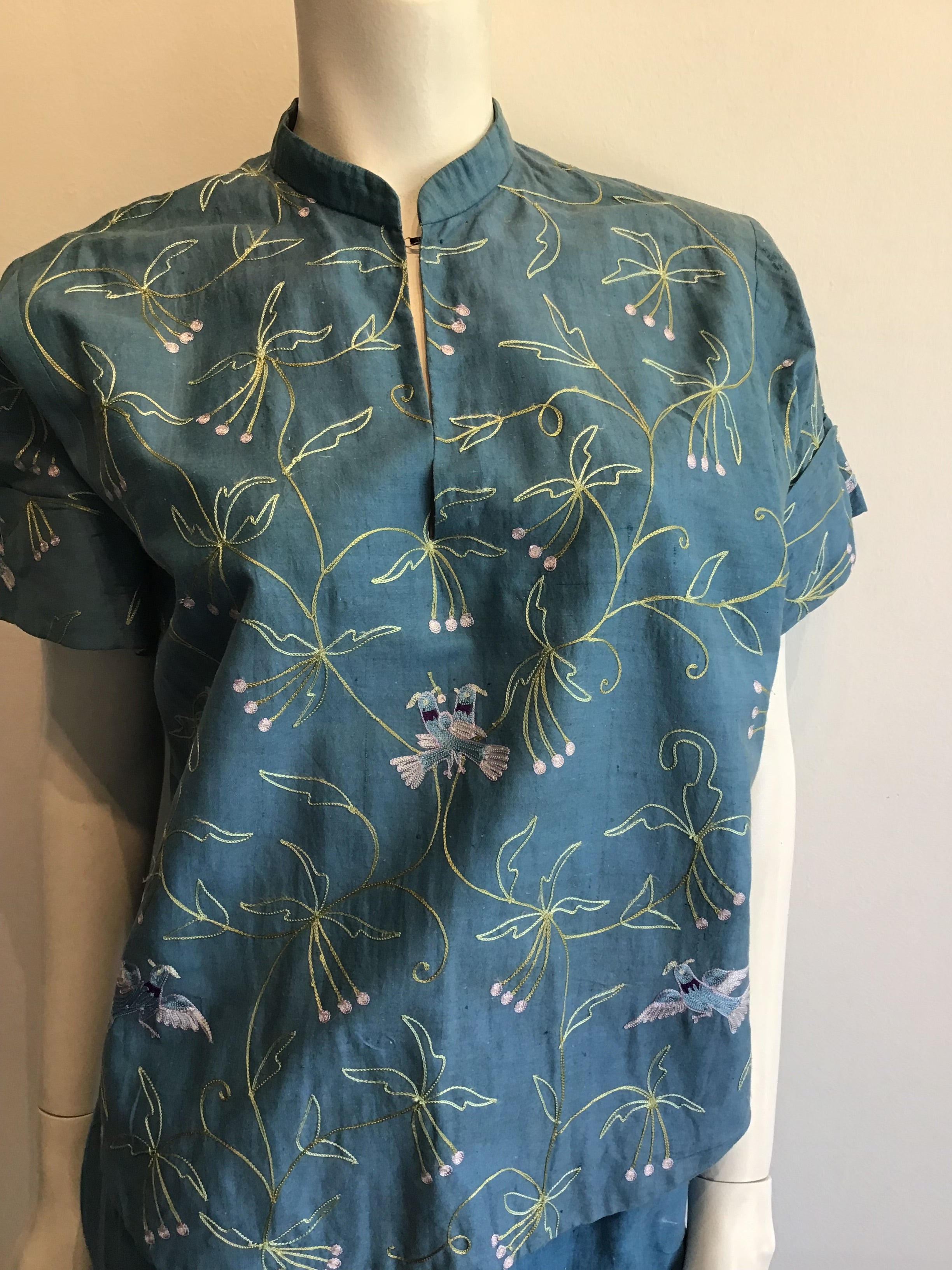 1950’s Cotton Blue Top and Capri Pants Set Size 4