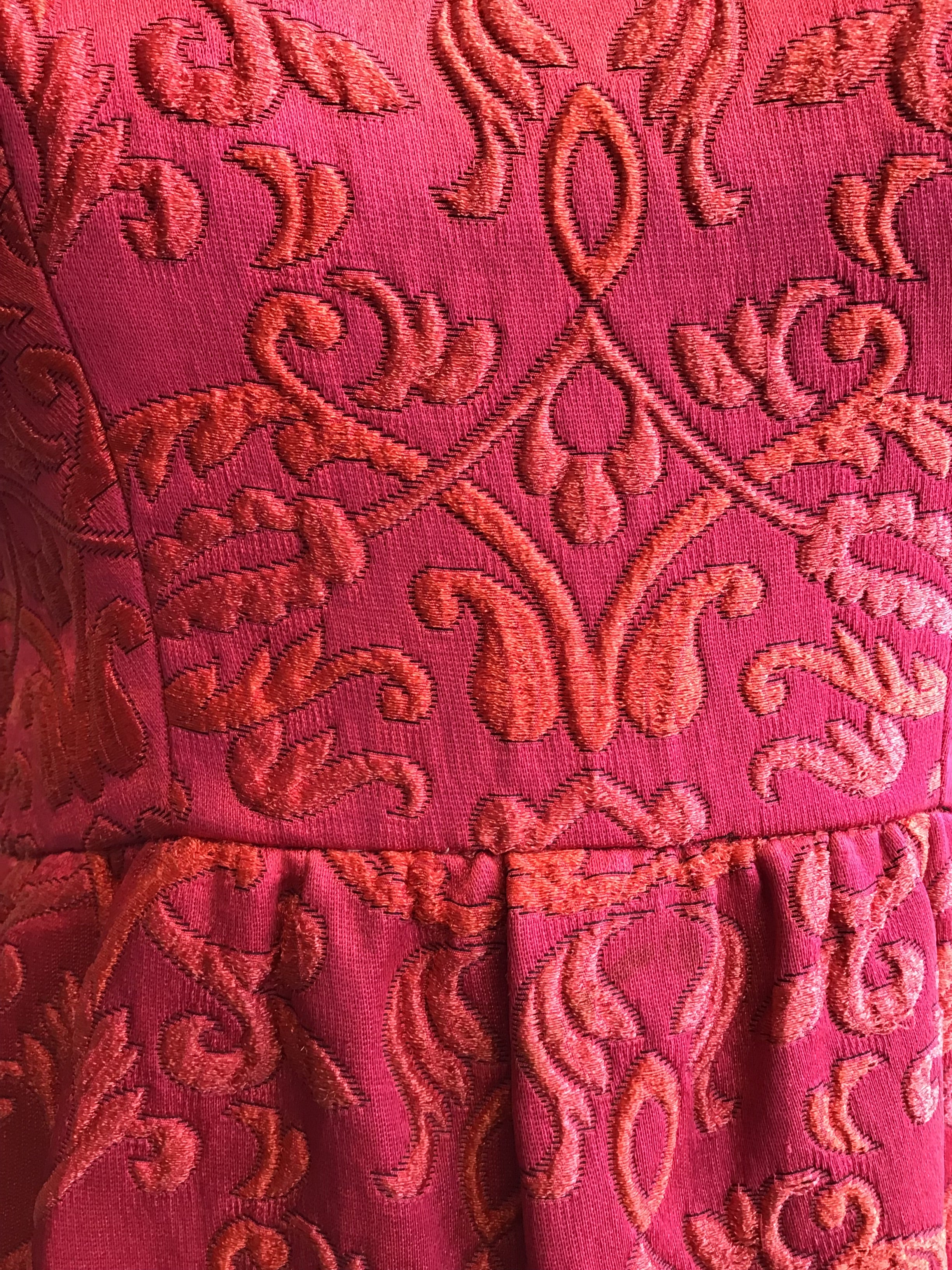 1960’s Sarmi Pink Silk Brocaded dress with Jacket Size. 6