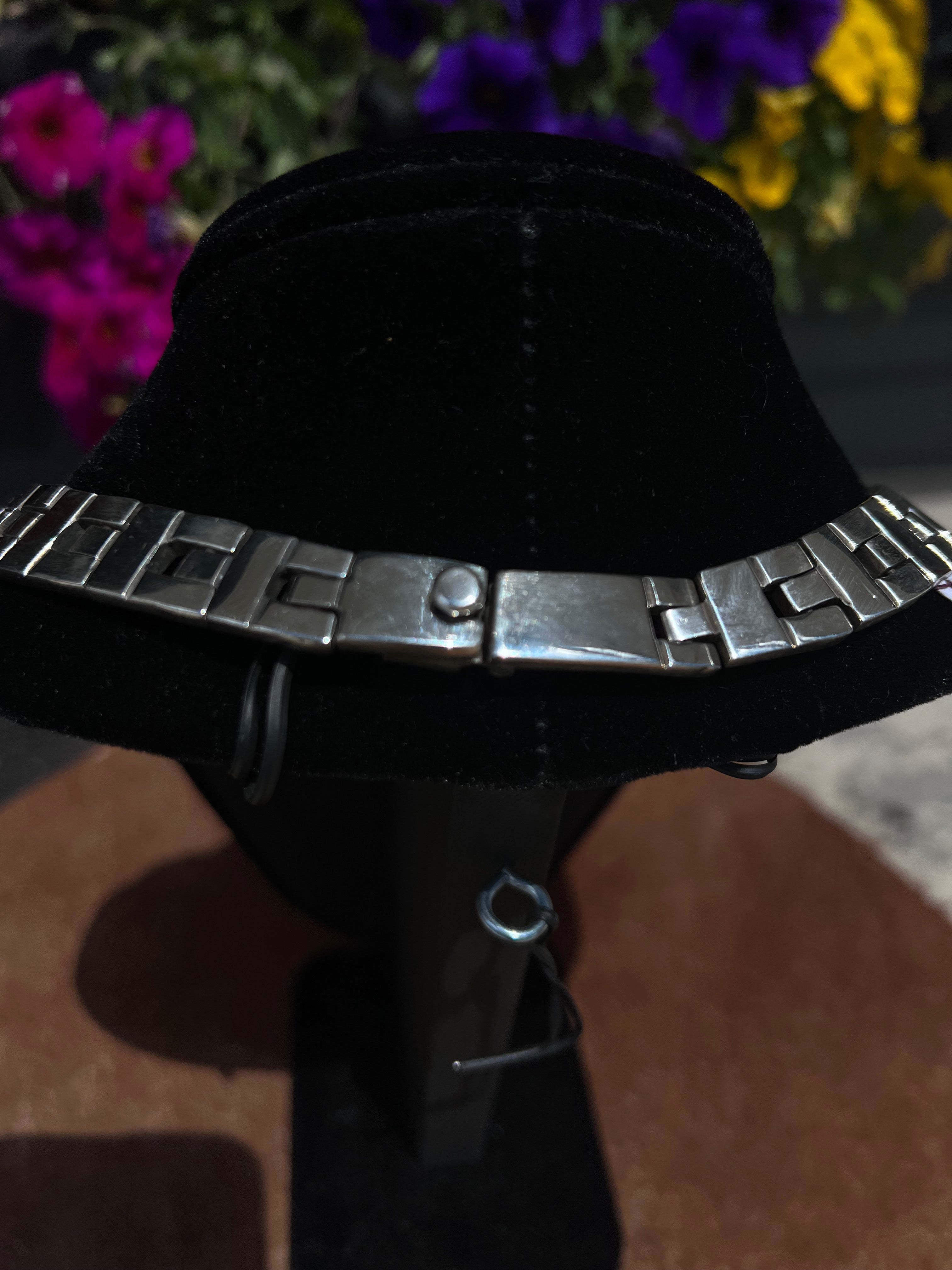 Vintage 1980s Mexican Sterling Collar Necklace