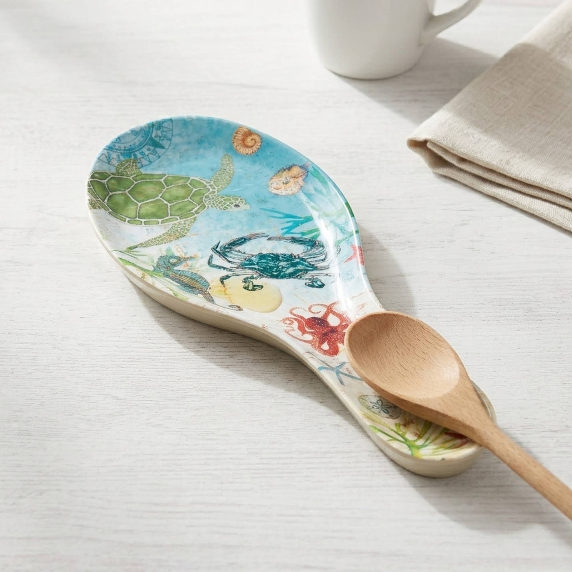 Sealife Melamine Kitchen Spoon Rest