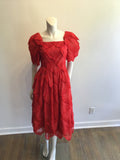 1980’s Alfred Bosand Red Crepe Cocktail Dress Size 6
