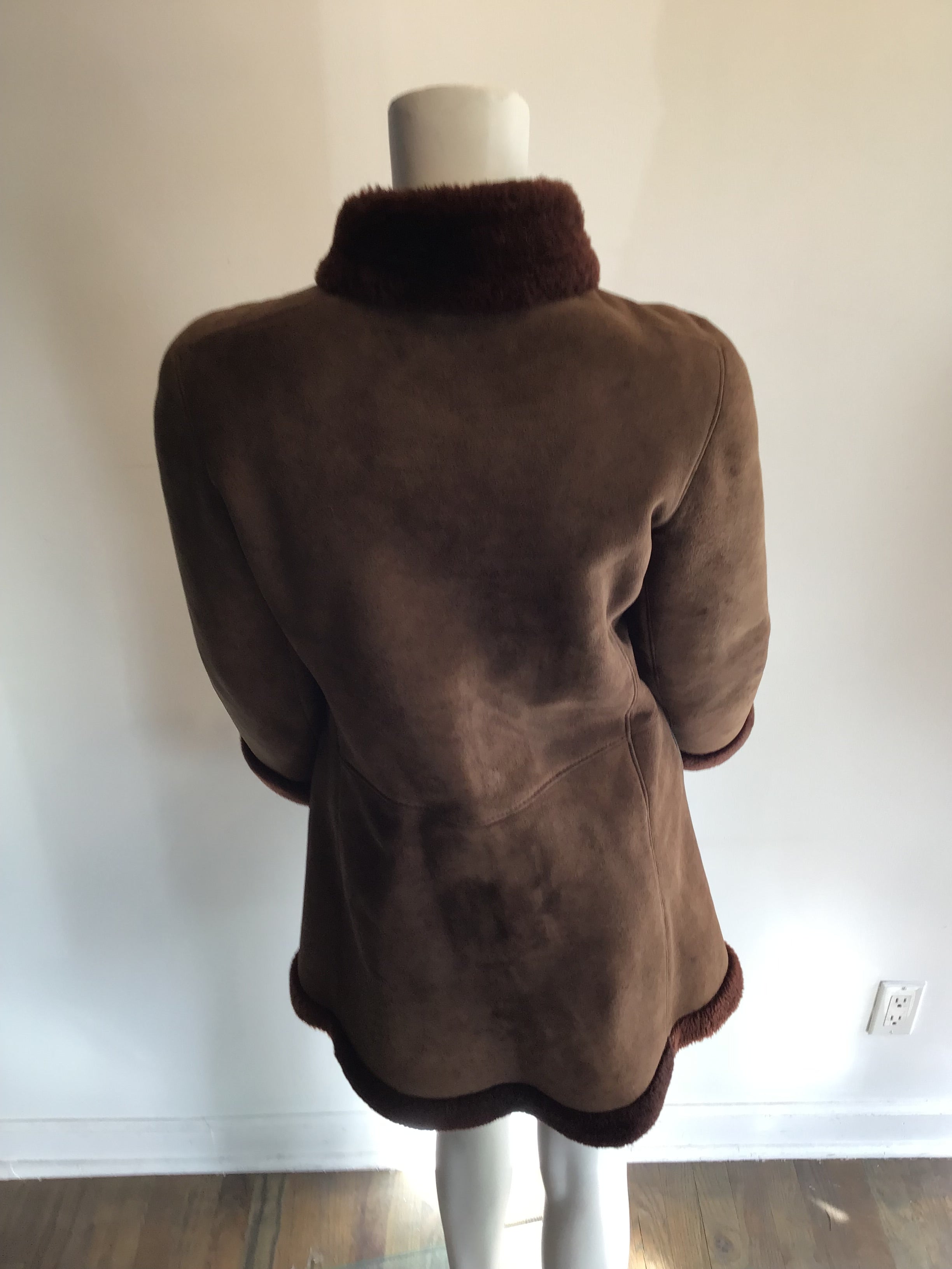Late 1960s Pierre Cardin Brown Suede Coat Size 6