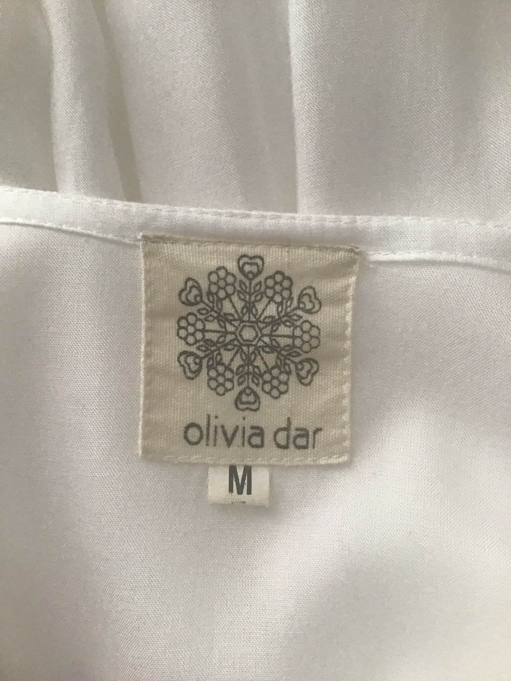 2000s Olivia Dar Cotton Embroidered White Dress Size 10